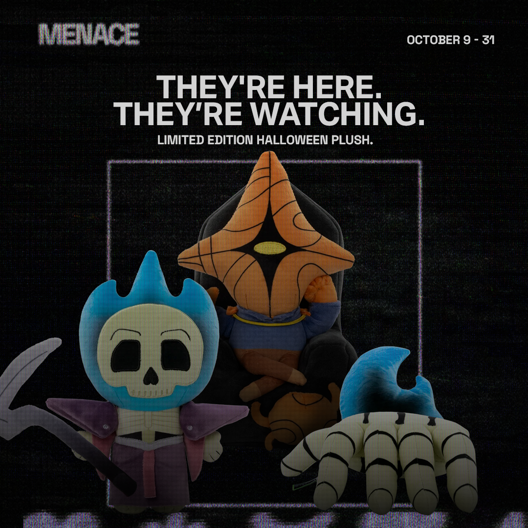 Promo image of the Necrobinder, Regent, and Osty plushies.