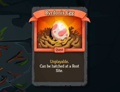 A quest card called Byrdonis Egg that can be hatched at a rest site