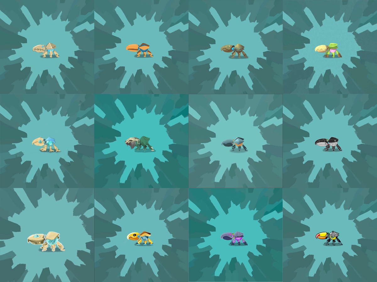 A collage of various illustrated guesses