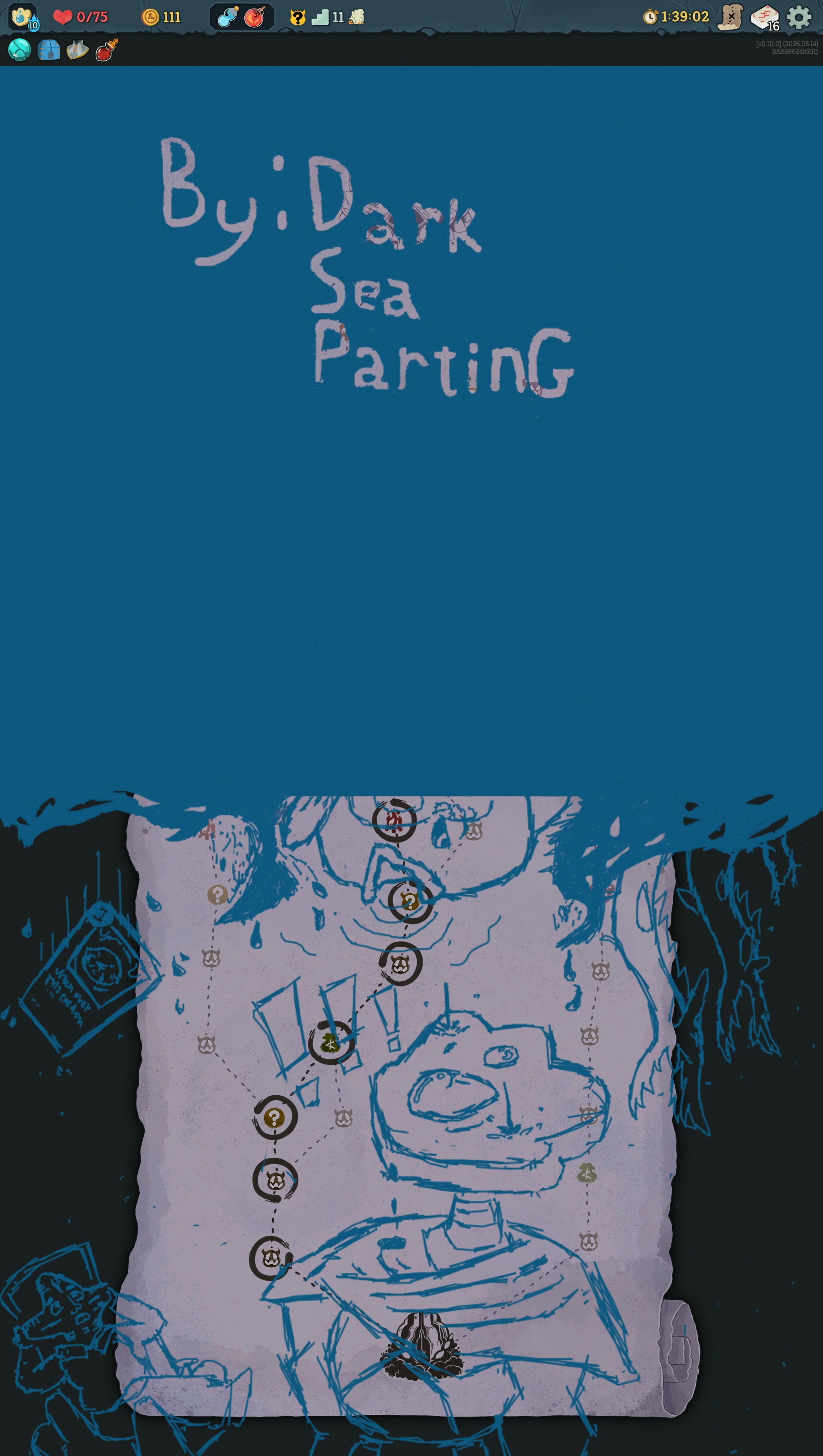Big drawing of water and Underdocks creatures filling the map.