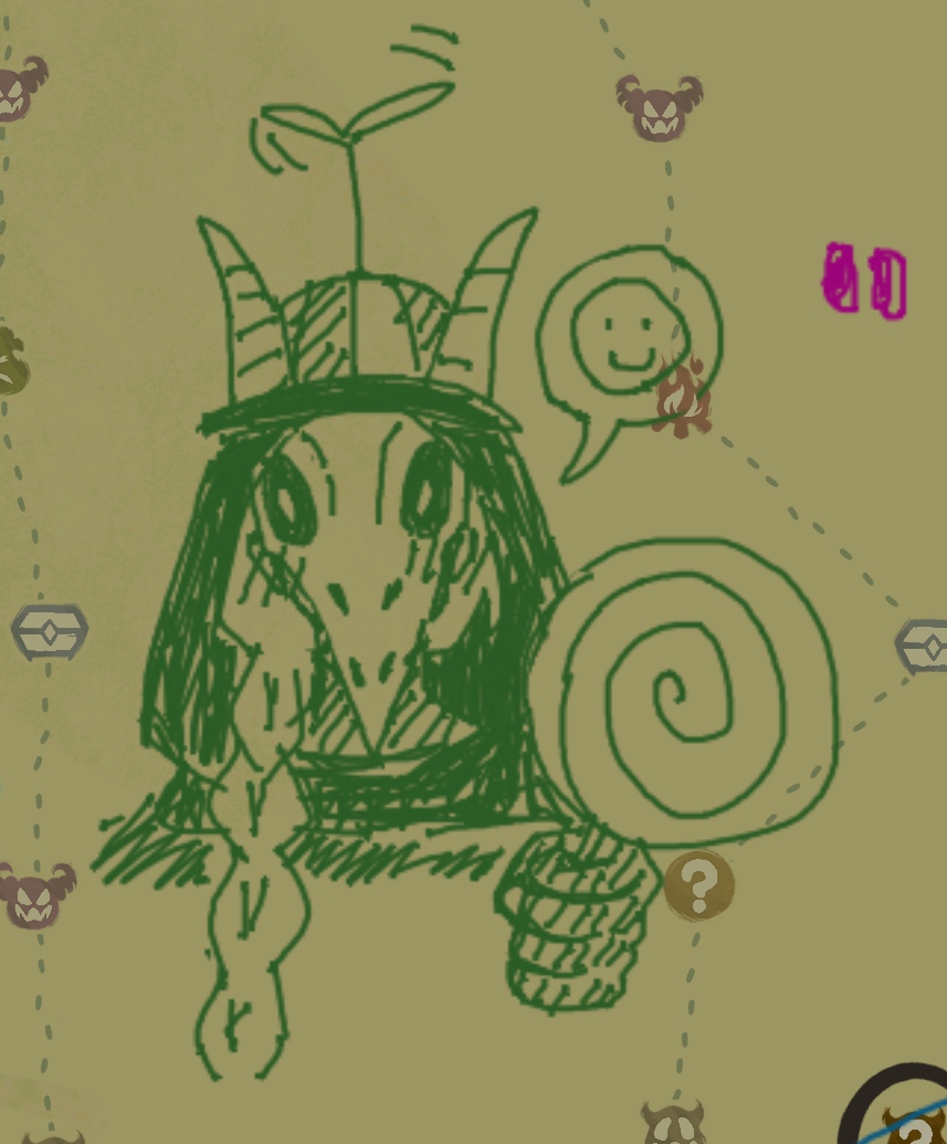 Cute illustration of the Silent created with StS2’s in-game map-drawing tools.