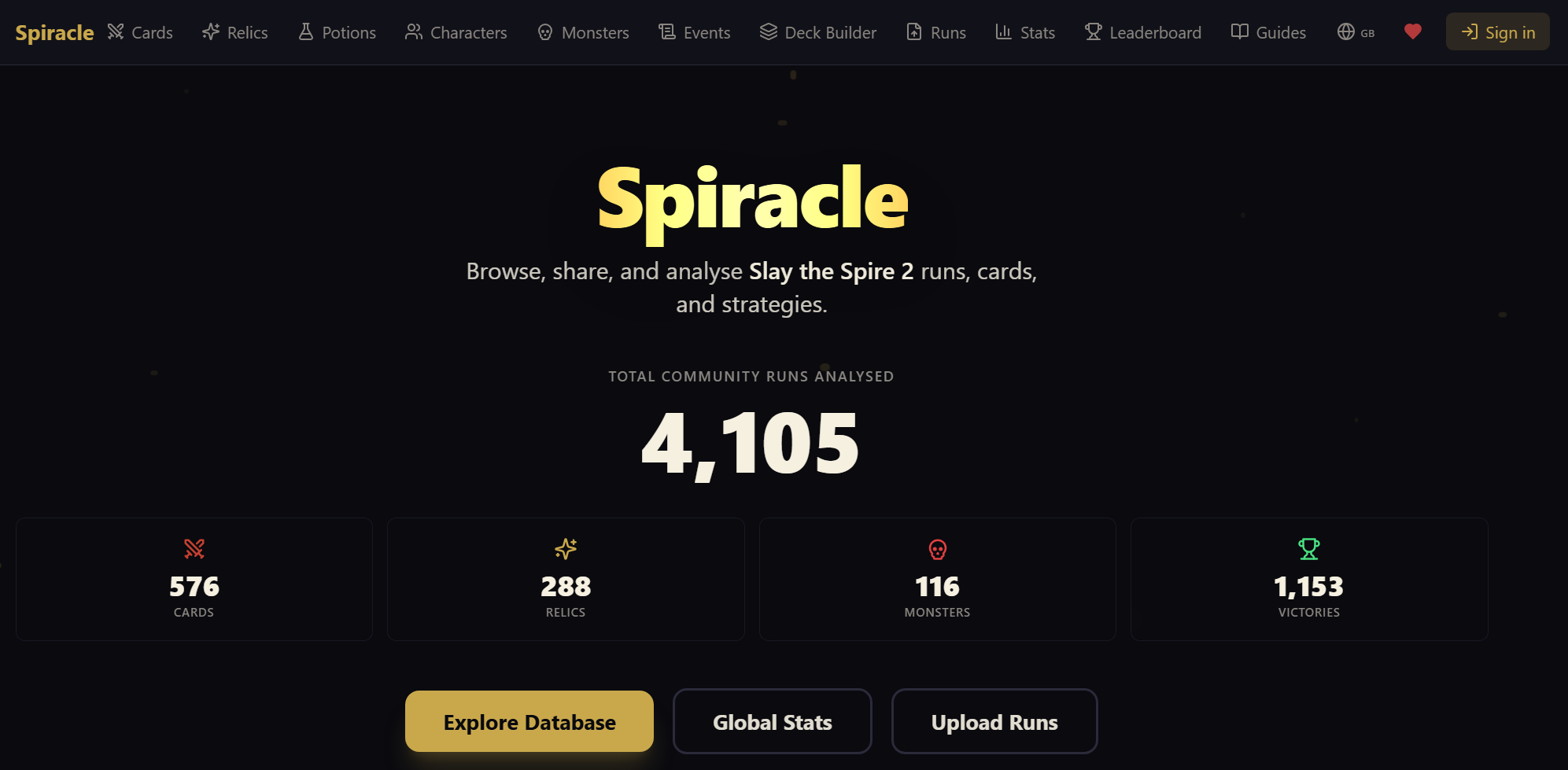 Screenshot of the Spiracle homepage.