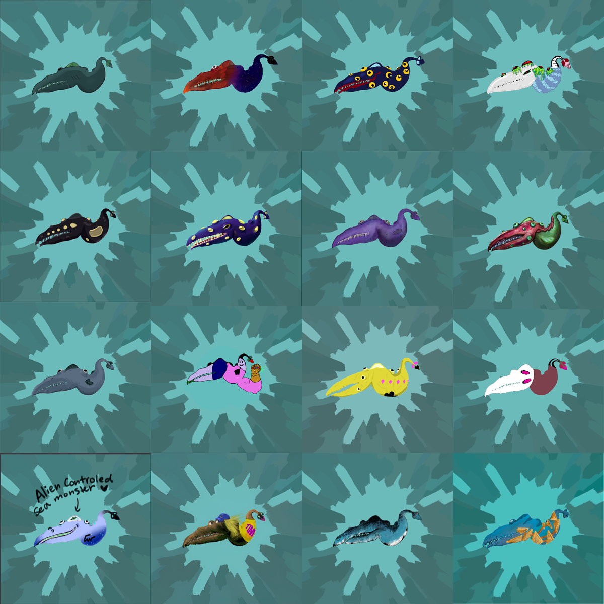 A collection of various mystery creature guesses.