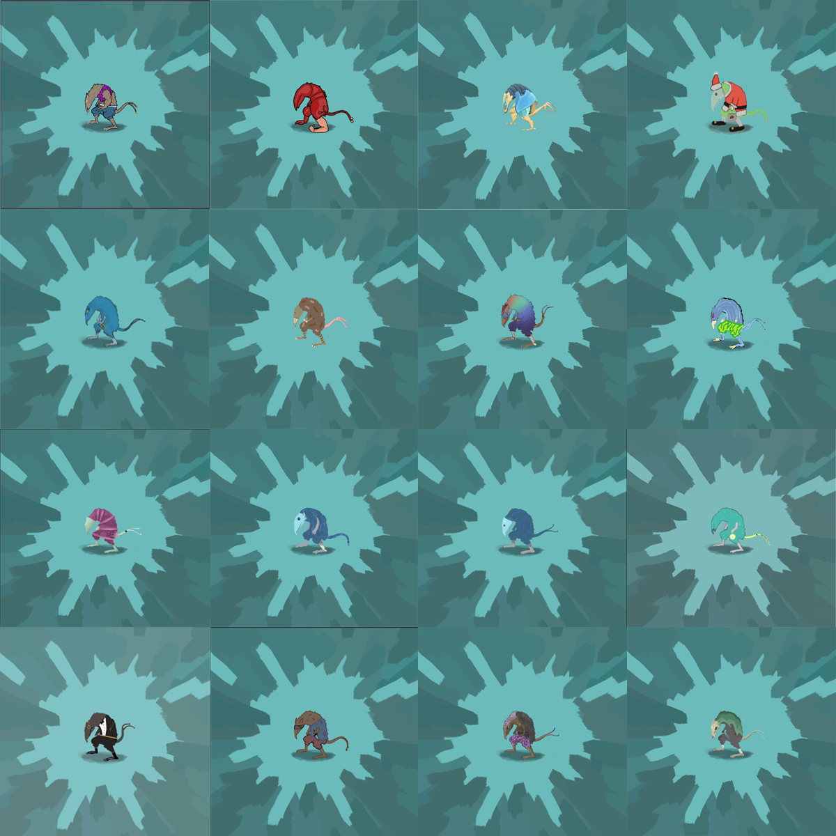 A collage of mystery monster guesses.